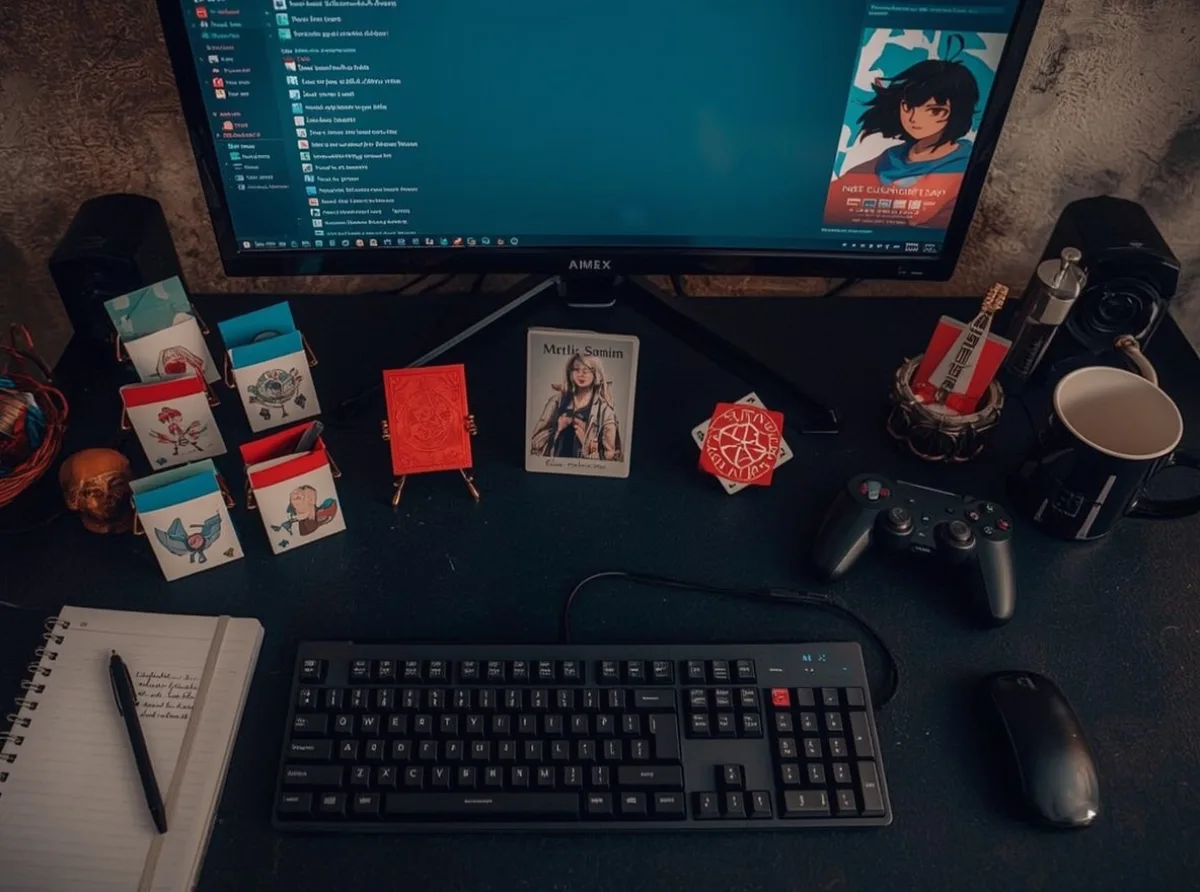 Anime gamer tags on a screen