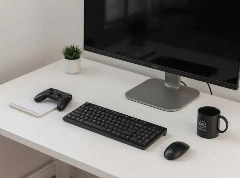 Relaxed gamer names beside a quiet desk setup
