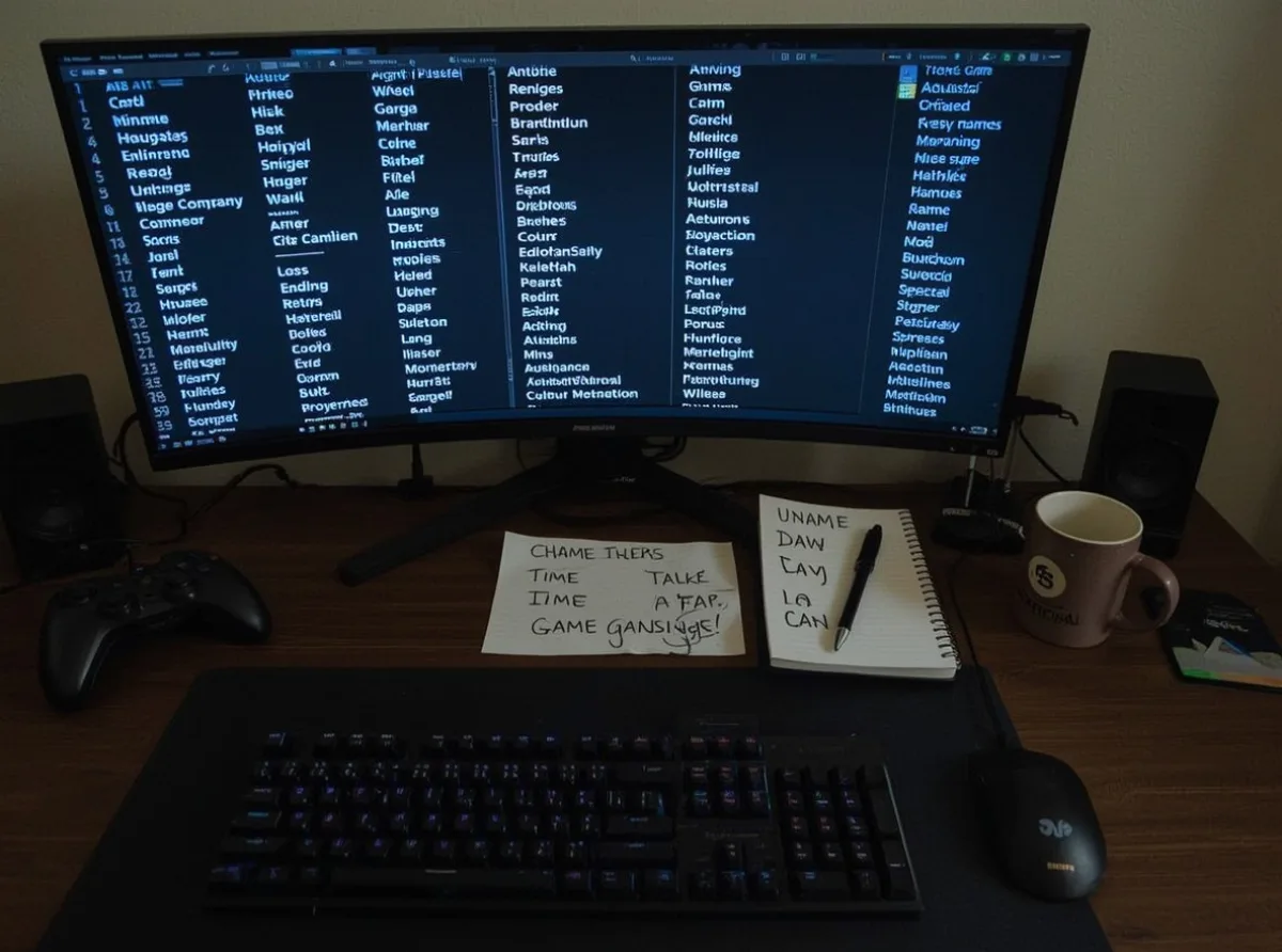 Original gamer names on a screen