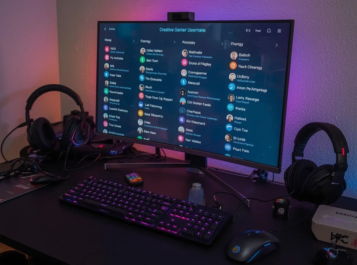 Funny gamer name ideas on a screen