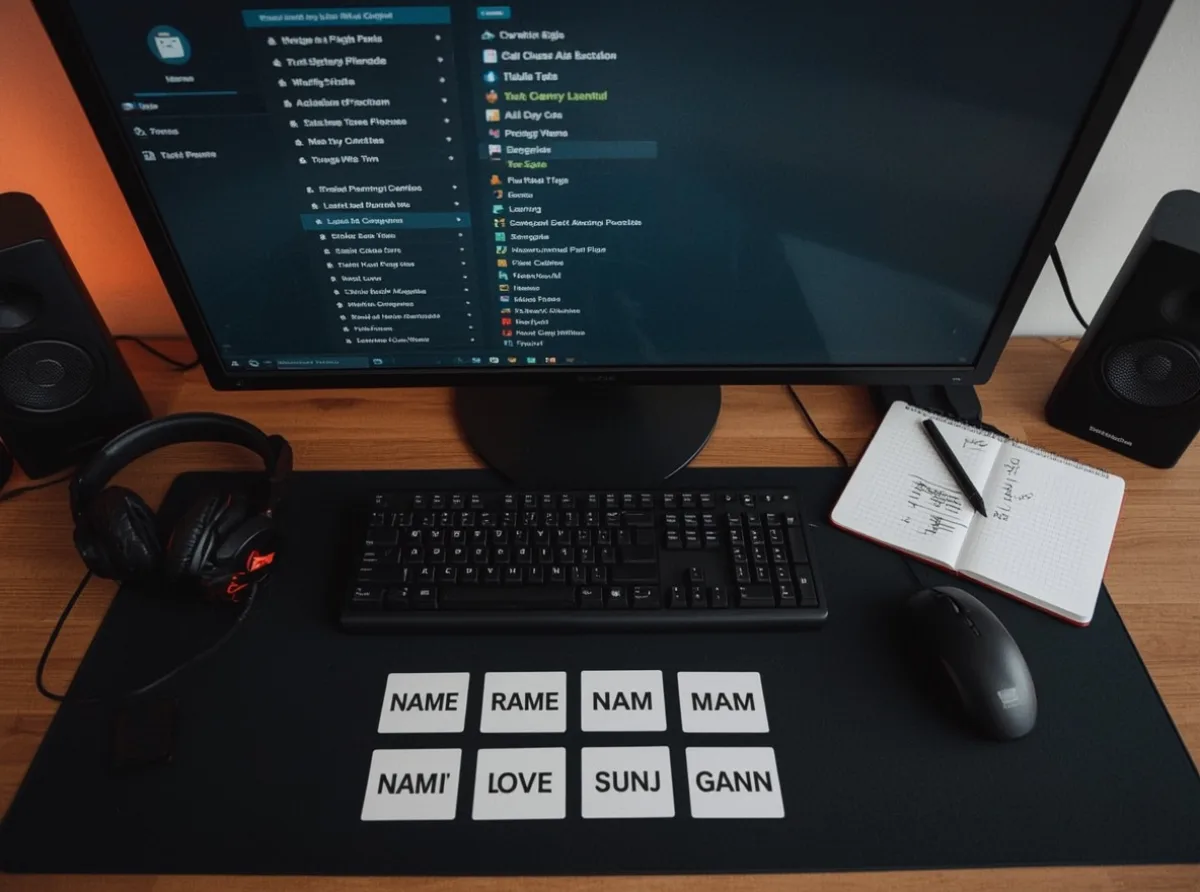 Dark game tags on a screen
