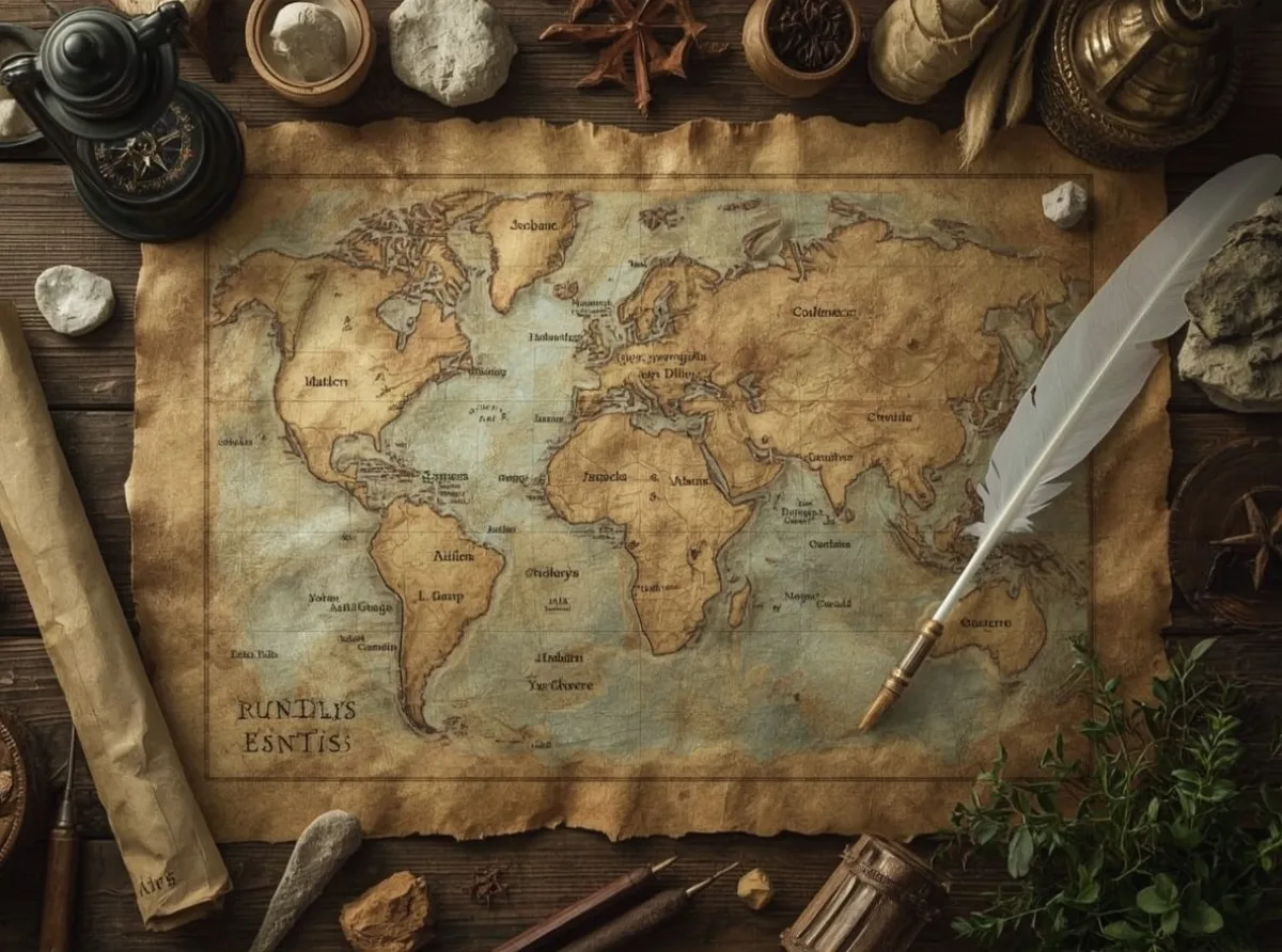 Fantasy name scroll beside WoW map